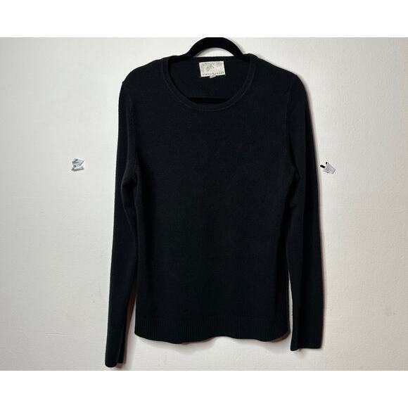 Debbie Morgan Solid Black Round Neck Long Sleeve Banded Waist Sweater L - Picture 1 of 10